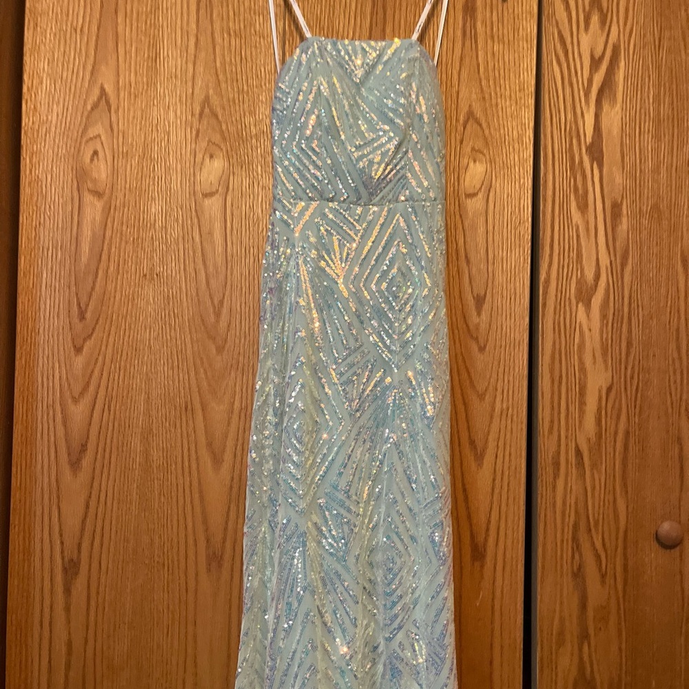 Speechless Light Blue Sequin Gown